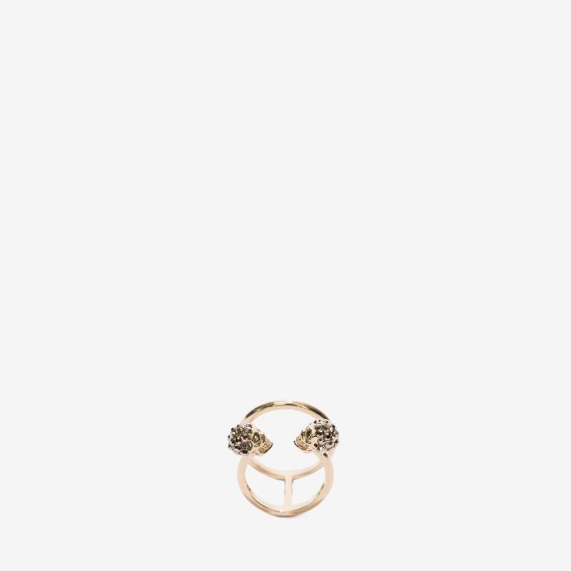 ALEXANDER MCQUEEN - Twin Skull Double Ring - Item 553656J160K728